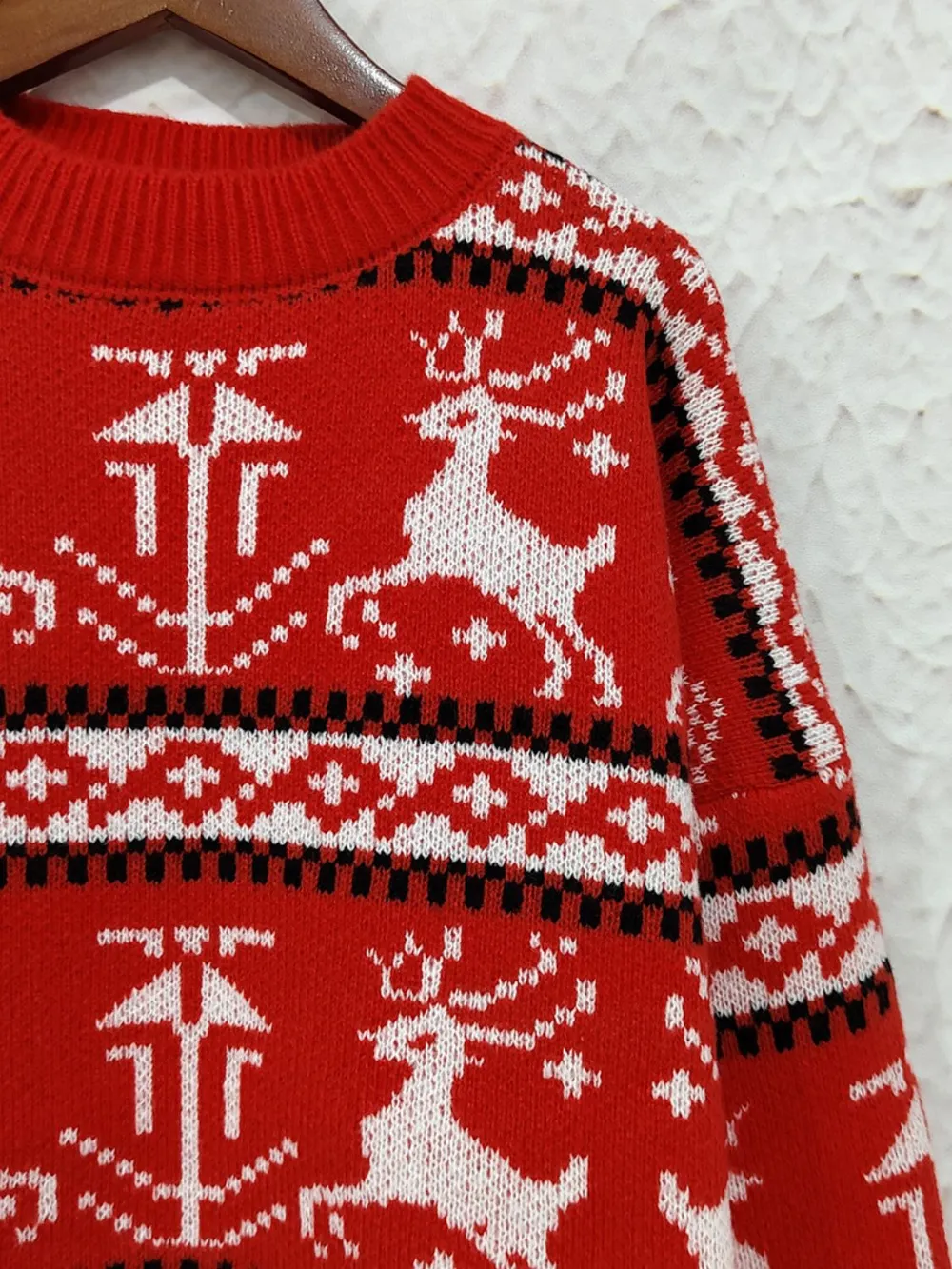Christmas Element Round Neck Long Sleeve Sweater, image 9
