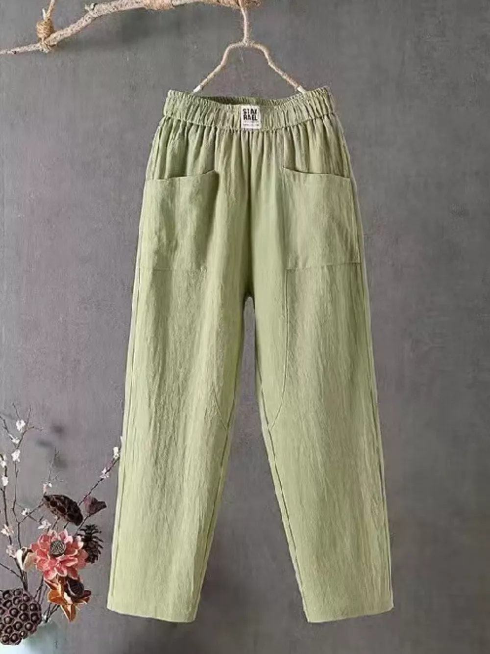 Full Size High-Waisted Elastic Loose Harem Pants Plus Size, image 10