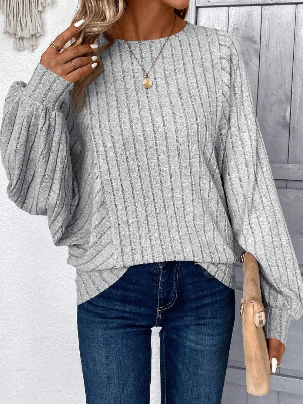 Plus Size Round Neck Batwing Sleeve T-Shirt, image 12