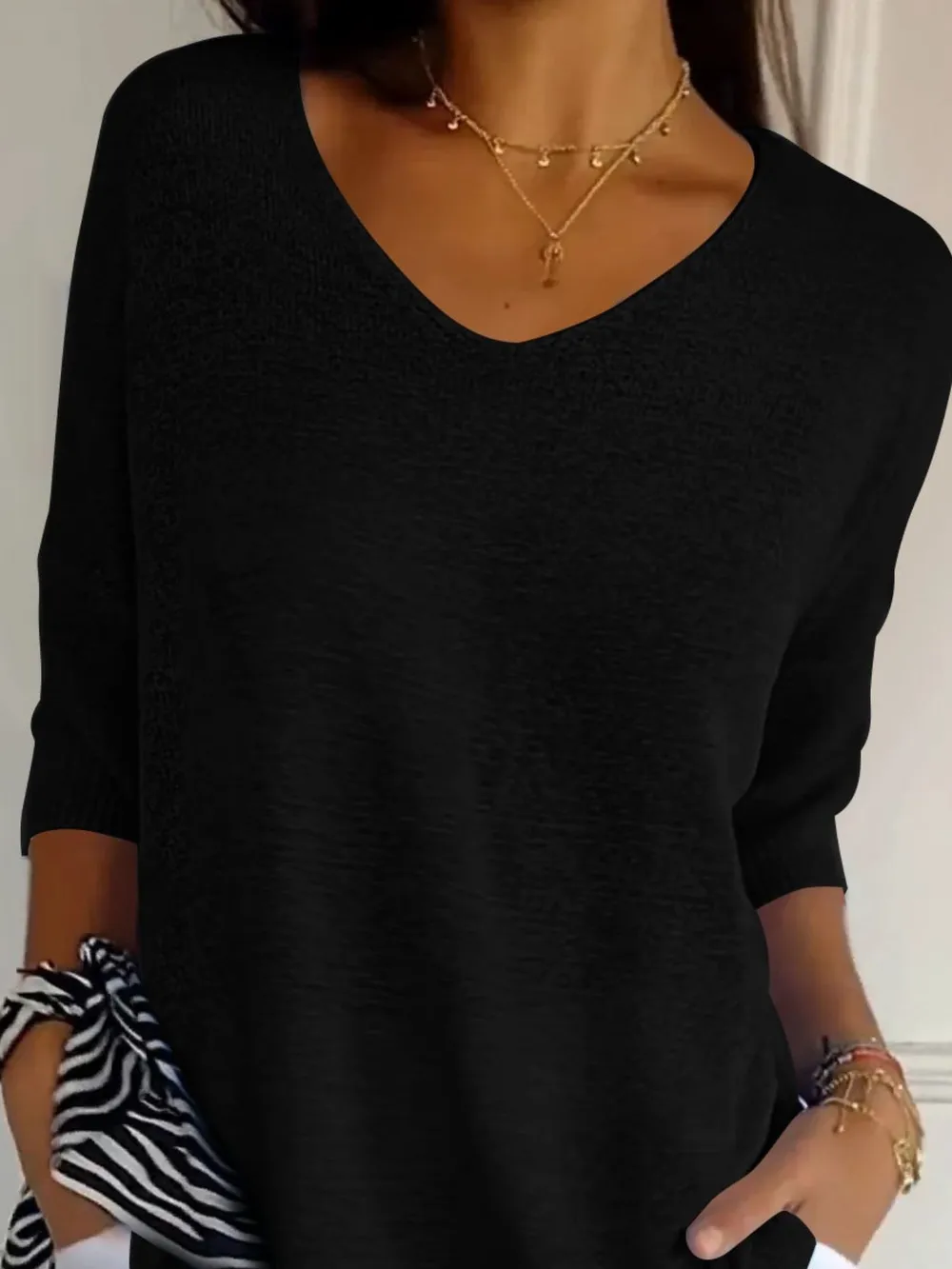 Full Size Relaxed Fit Ribbed Hem Sweater Plus Size, image 9