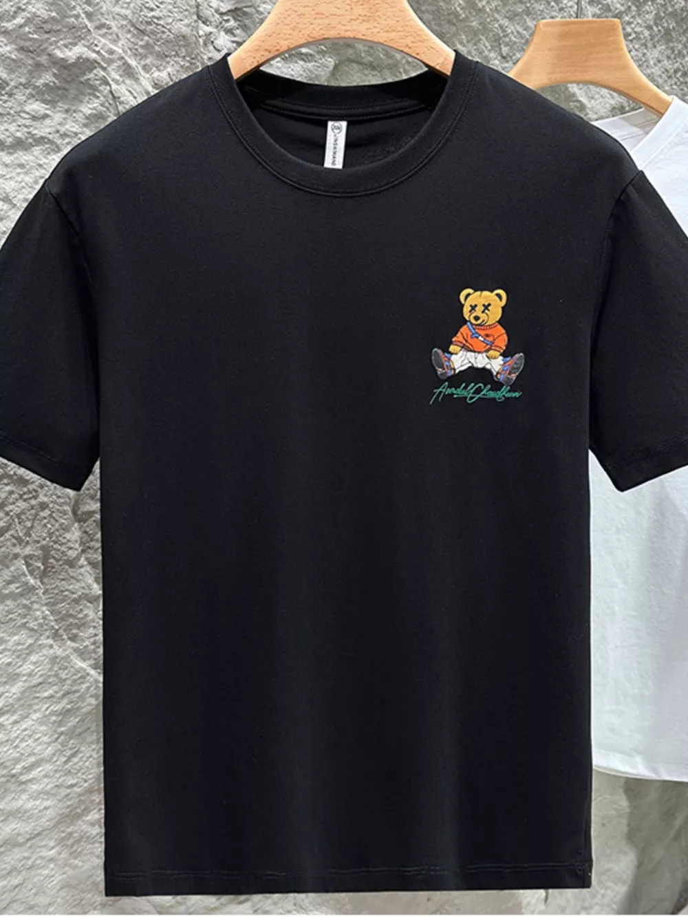 Men's Plus Size Bear Round Neck Short Sleeve T-Shirt, image 2