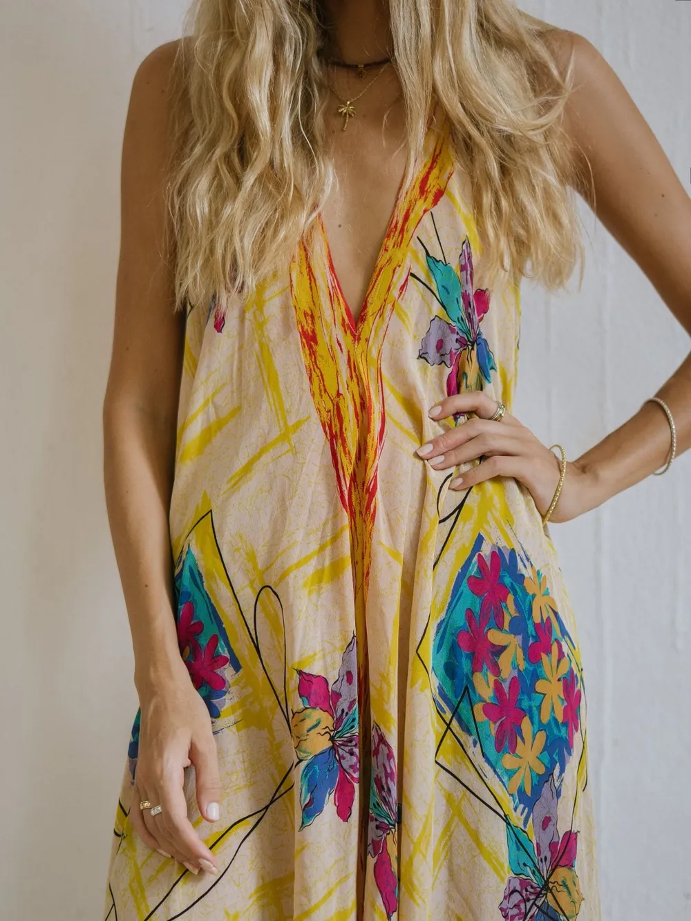 Backless Printed Halter Neck Maxi Dress, image 11