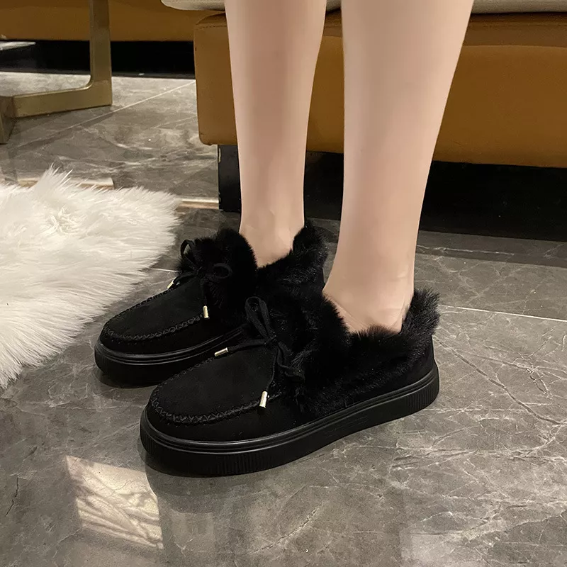 Fuzzy Round Toe Slip-Ons, image 14