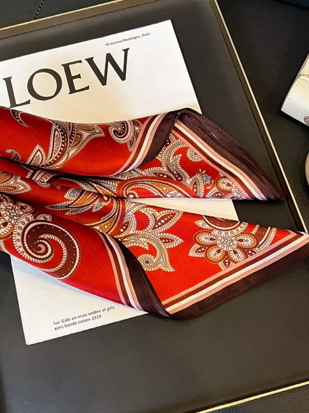 Vintage Paisley Silk Scarf, image 4