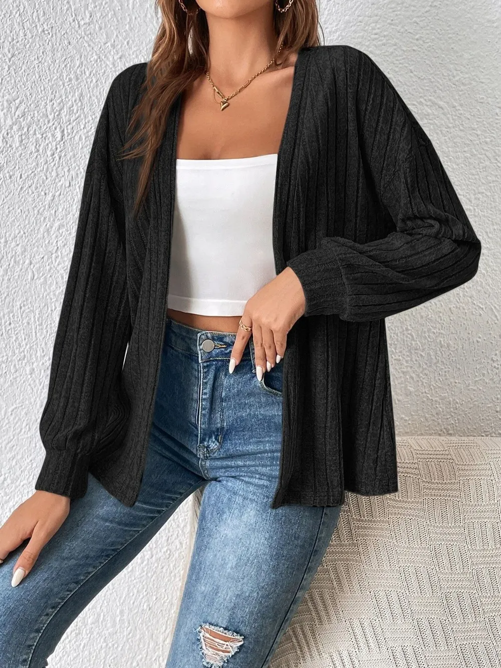 Open Front Long Sleeve Cardigan, image 4