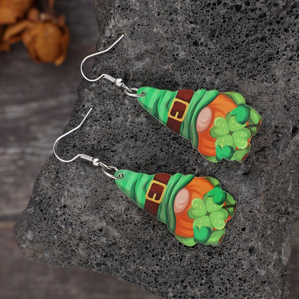 Wooden Alloy Dangle Earrings, image 3