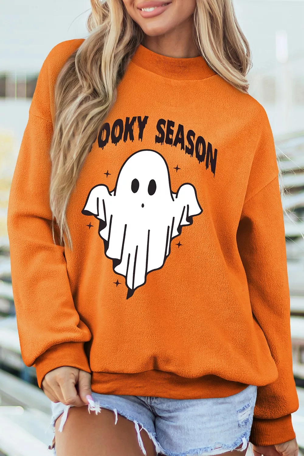 Spooky Season Mock Neck Reversible Halloween Sweatshirt