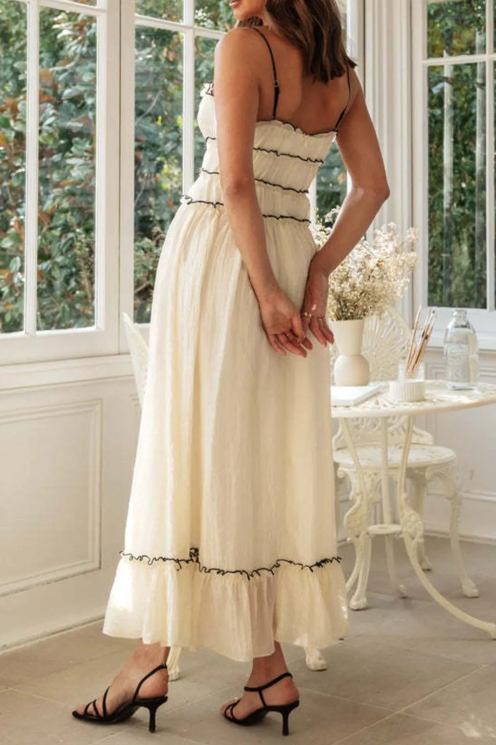 Frill Tied Front Midi Cami Dress, image 12