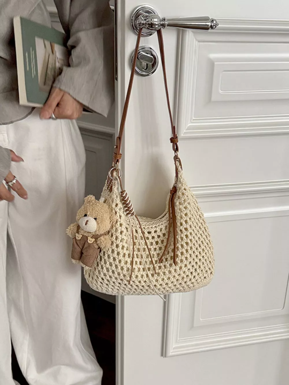 Crochet Knit Crossbody Bag, image 9