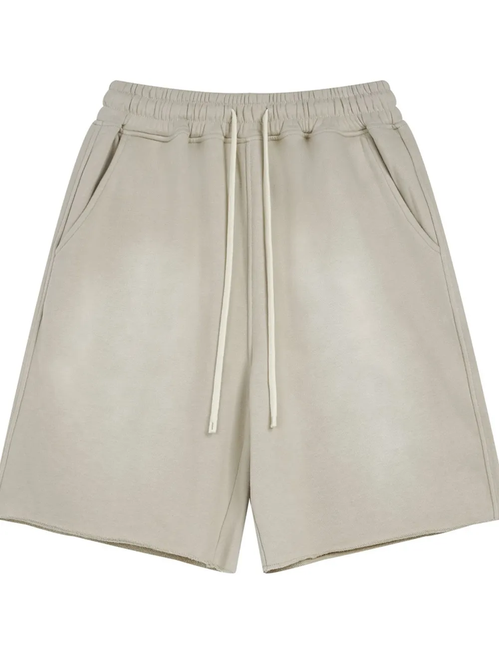 Men's Raw Edge Drawstring Casual Shorts, image 4