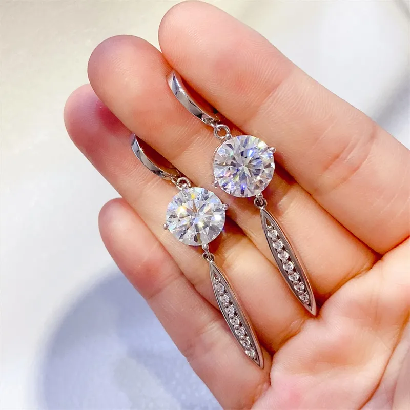10 Carat Moissanite 925 Sterling Silver Earrings, image 7