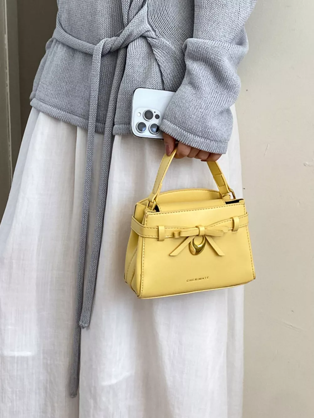 Bow PU Leather Crossbody Bag, image 2