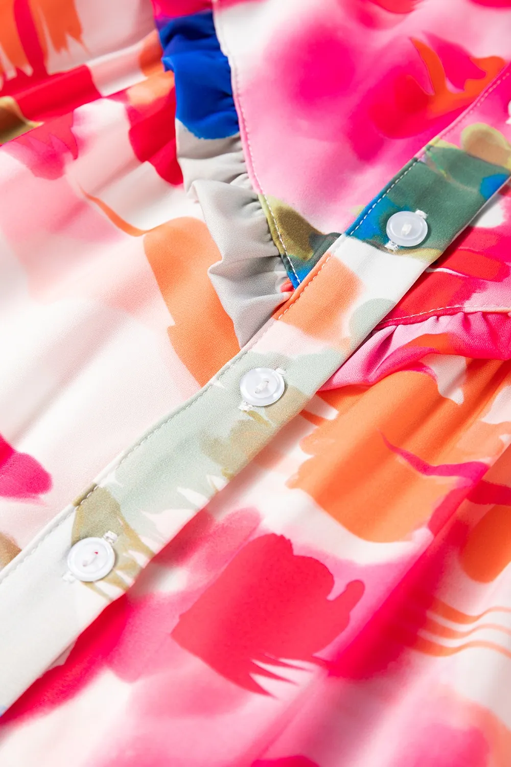 Abstract Print Collared Neck Long Sleeve Shirt, image 8