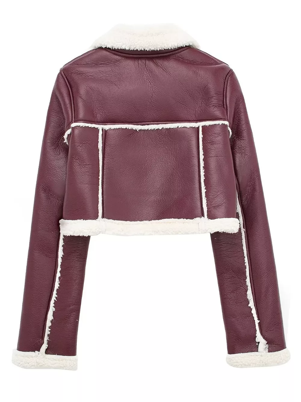 Collared Neck Long Sleeve Plush Cropped Jacket, image 24