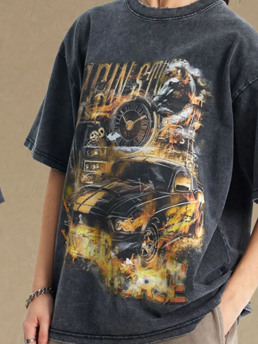Men's Graphic Round Neck Half Sleeve T-Shirt, image 2