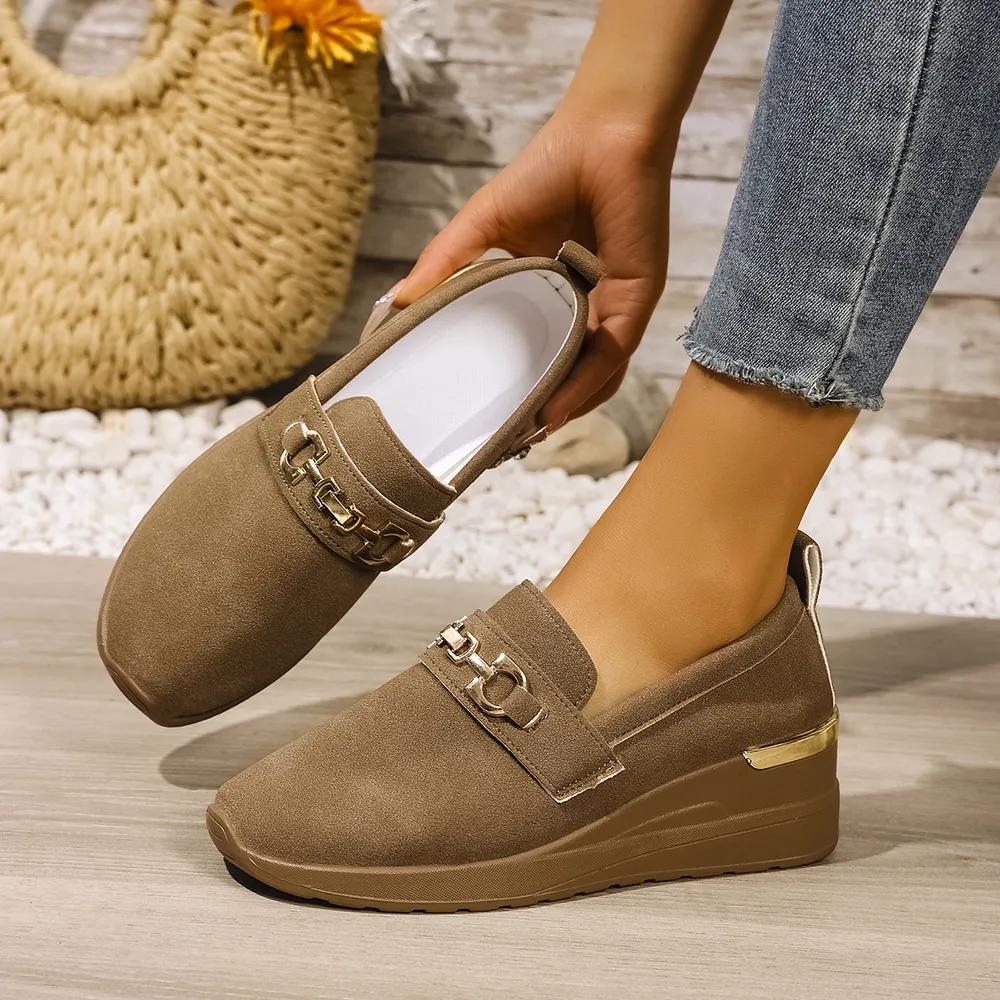 Round Toe Wedge Slip-Ons, image 8