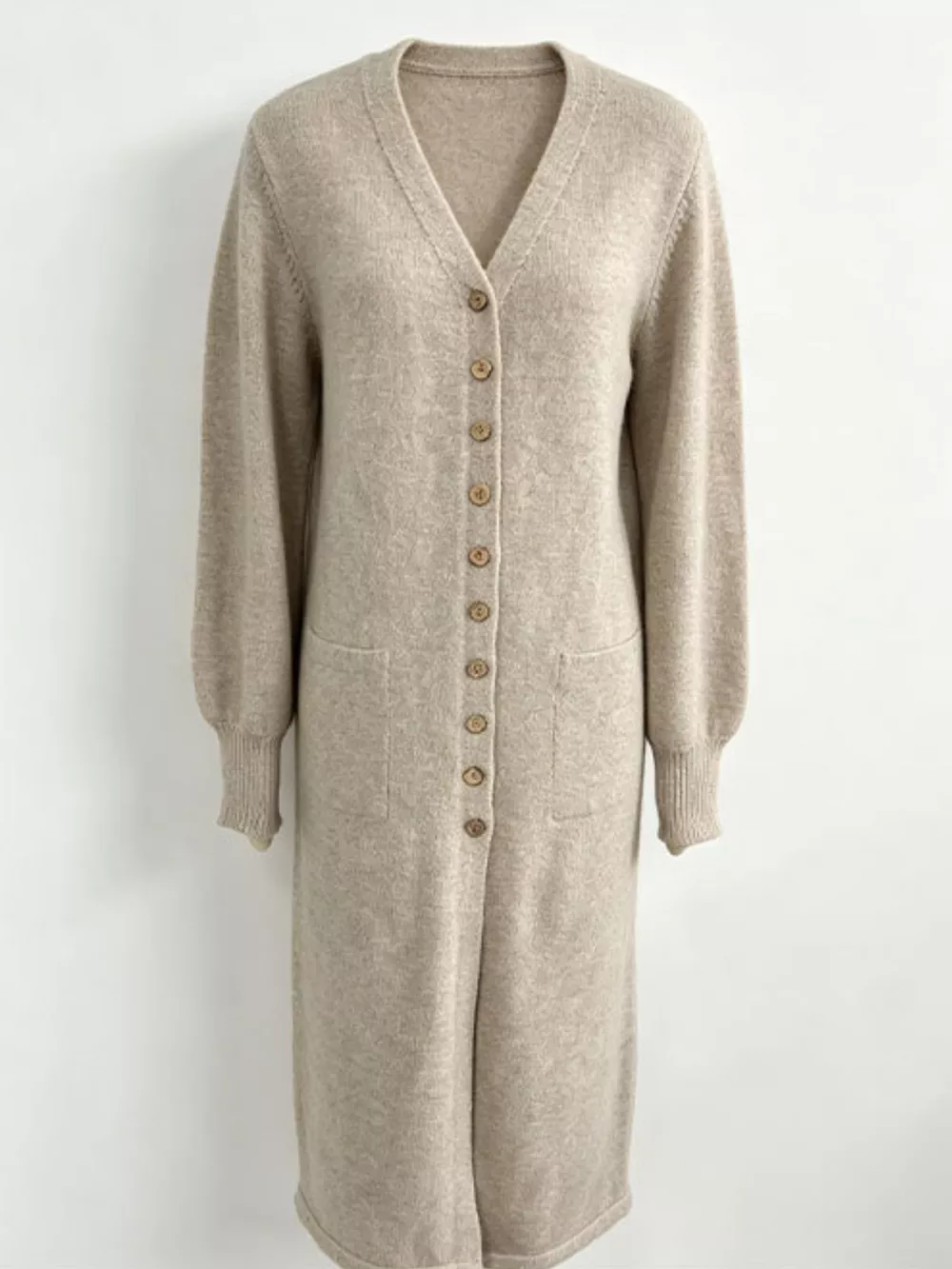 Button Front Long Sleeve Sweater Dress, image 7