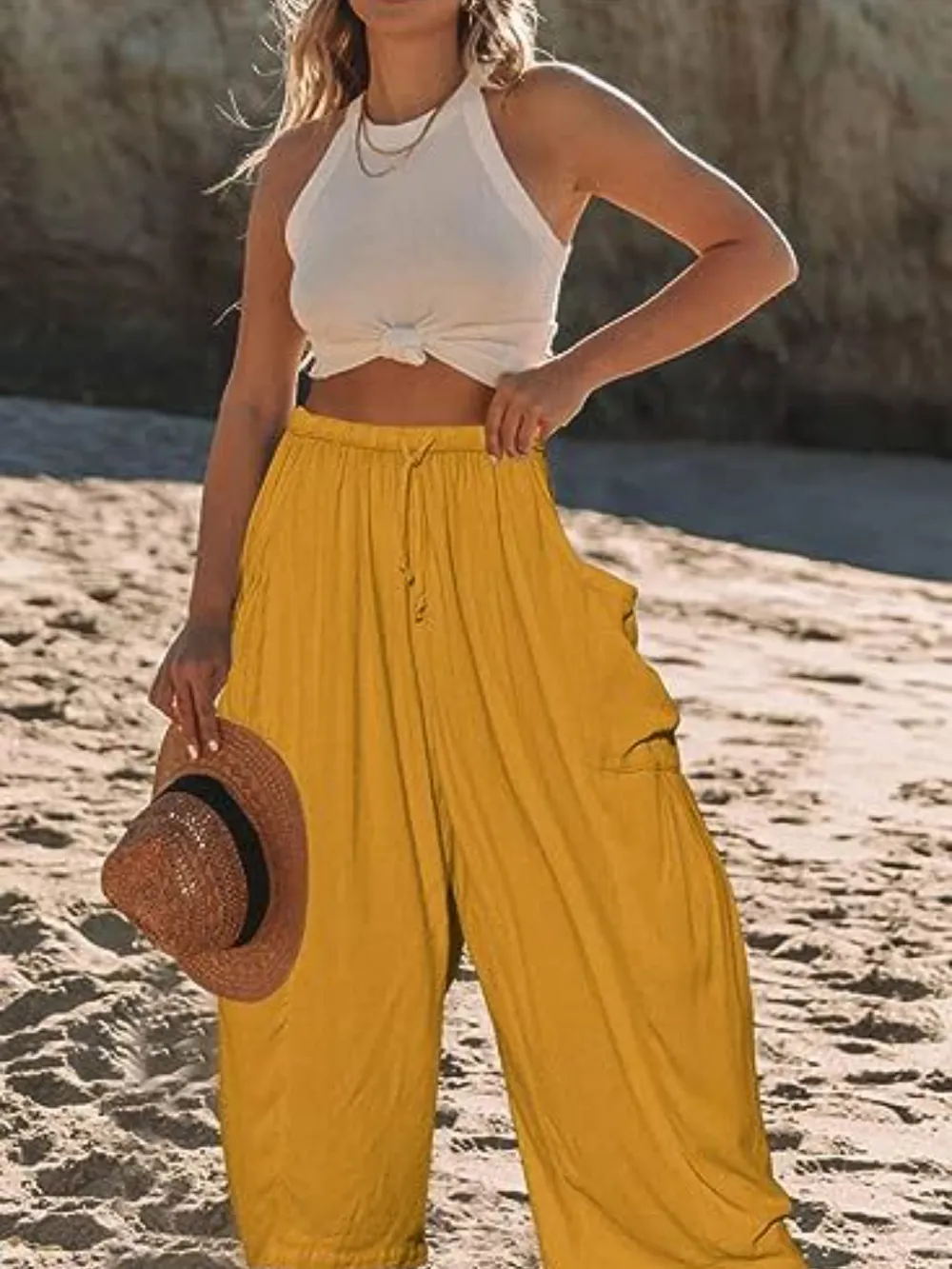 Full Size Wide Leg Pants with Pockets Plus Size, image 6