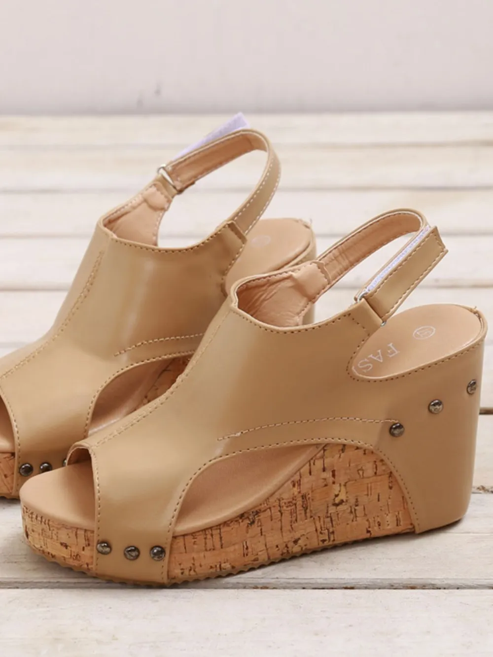 Cutout Wedge Platform Sandals, image 2