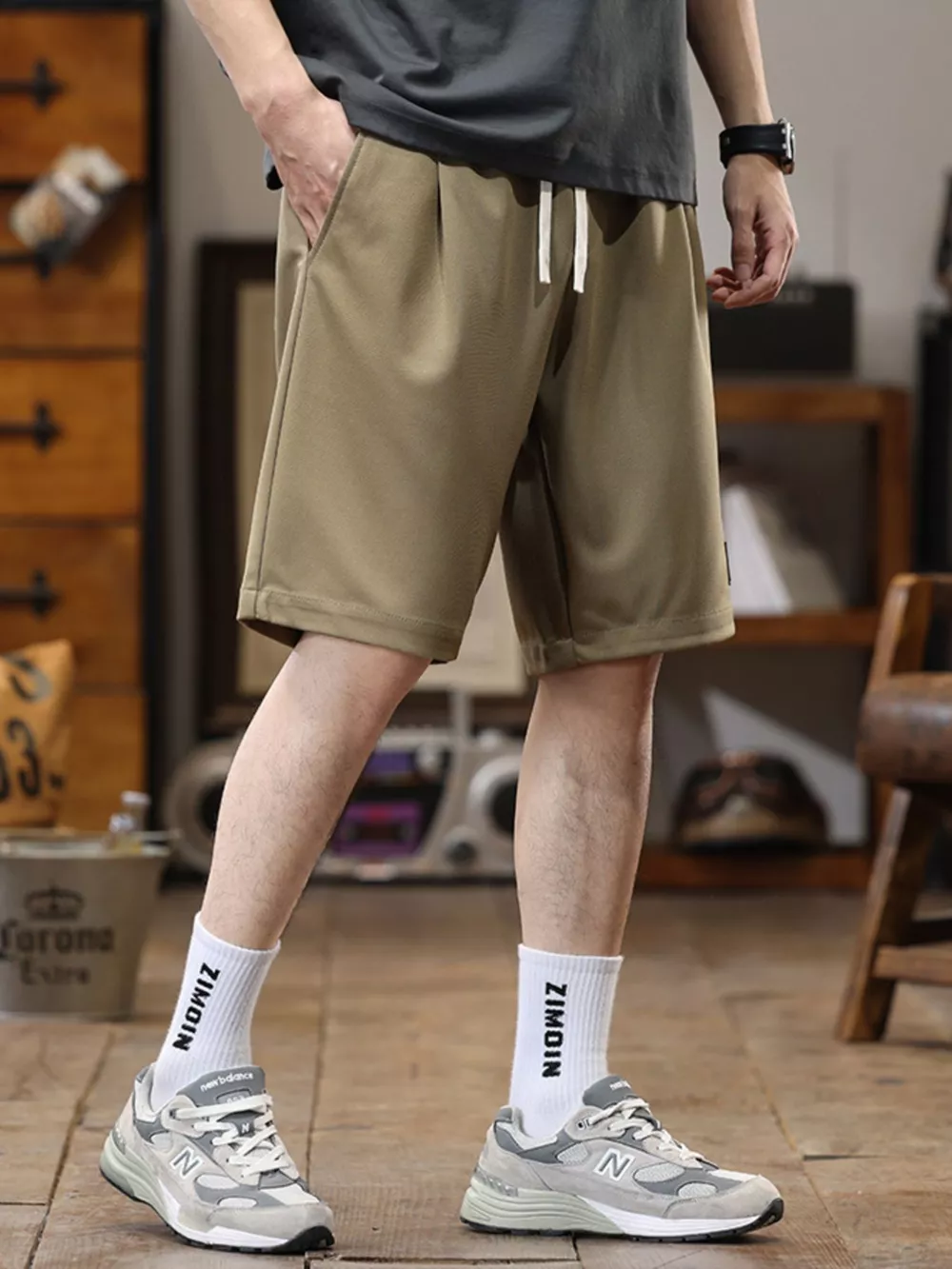 Men's Plus Size Casual Loose-Fit Drawstring Shorts, image 11