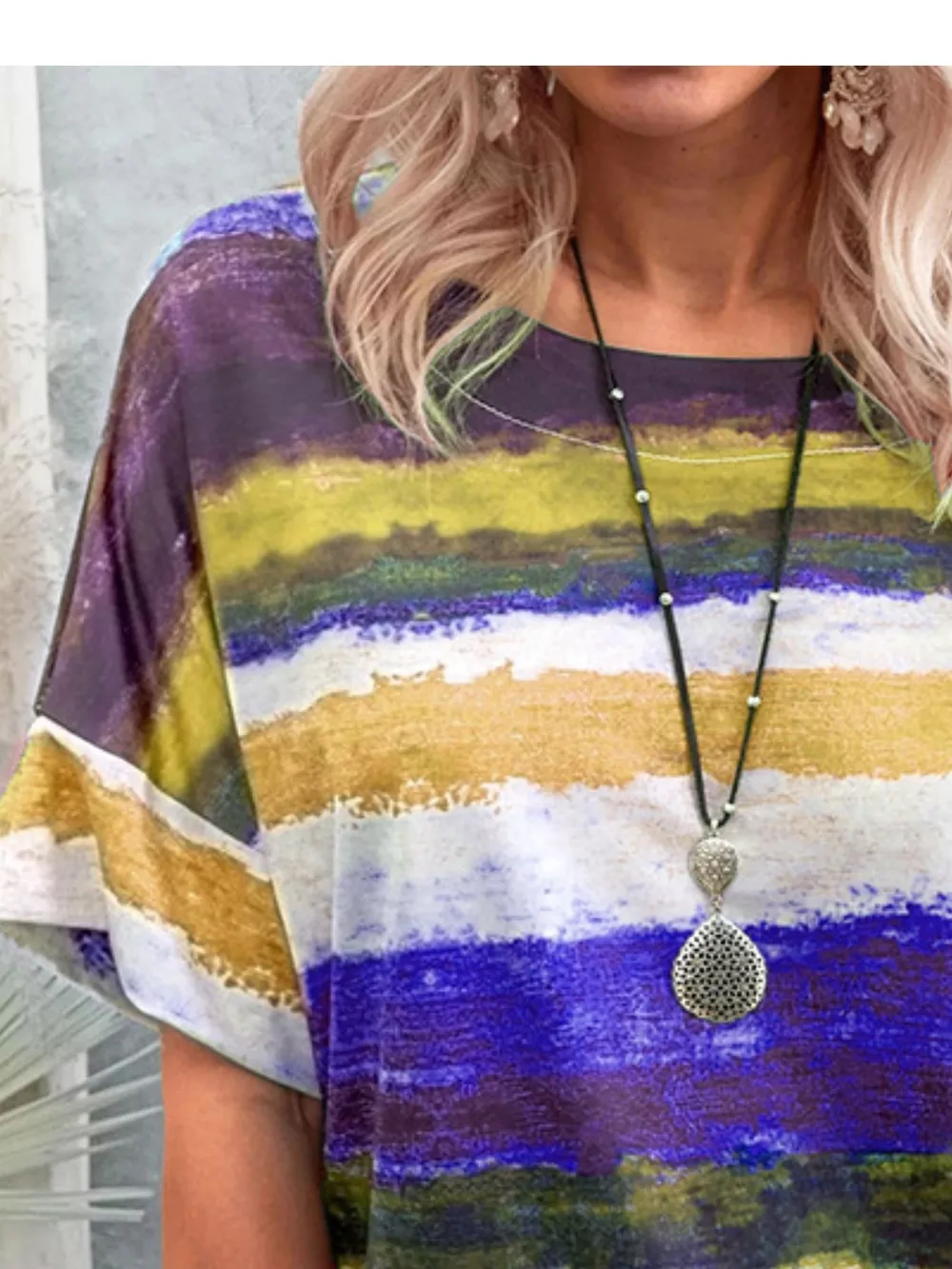 Contrast Round Neck Casual T-Shirt, image 5