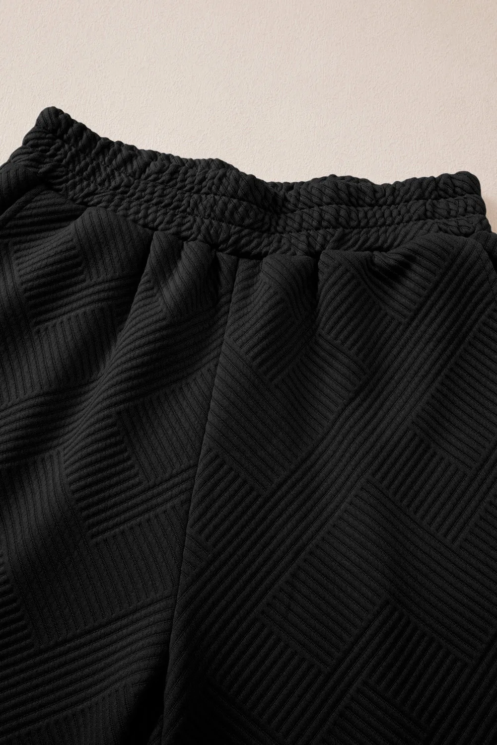 Textured Long Sleeve Top and Drawstring Pants Set, image 9