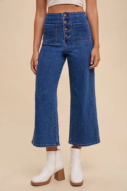 Button Fly High Waist Jeans, image 5