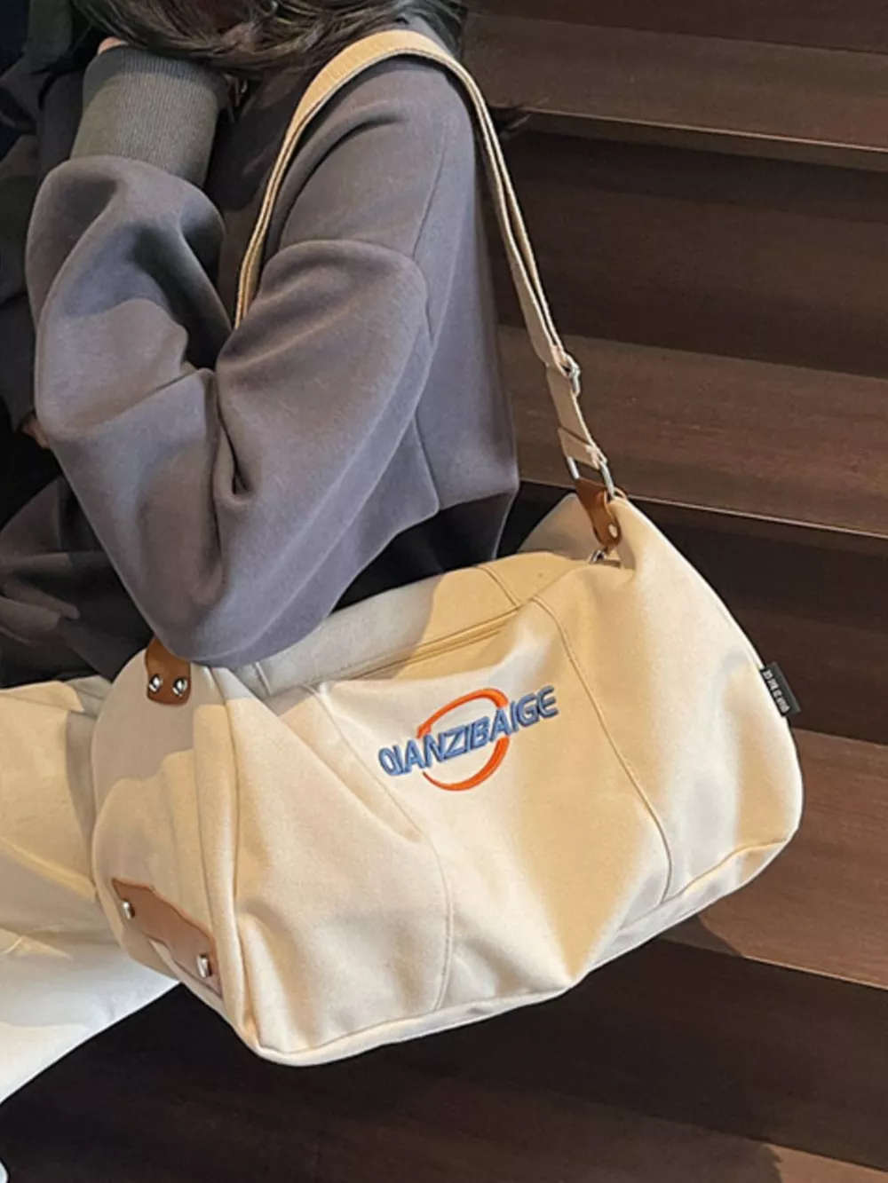 Canvas Duffel Bag with Adjustable Shoulder Strap, image 4