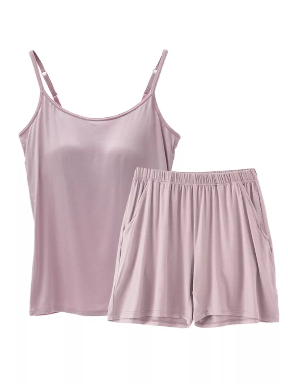 Plus Size Modal Adjustable Strap Padded Cami and Shorts Set, image 14