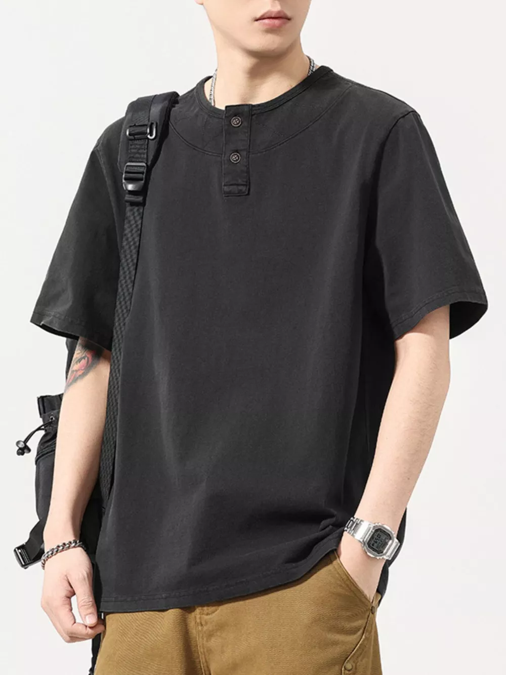 Men's Full Size Round Neck Short Sleeve T-Shirt Plus Size, image 6