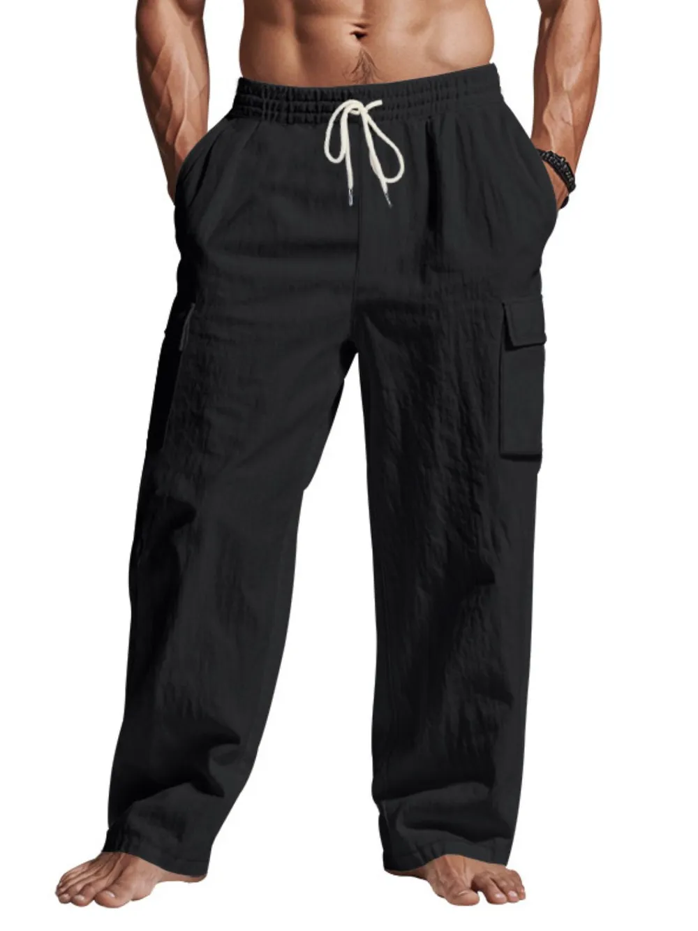 Men's Full Size Drawstring Pants with Pockets Plus Size, image 10