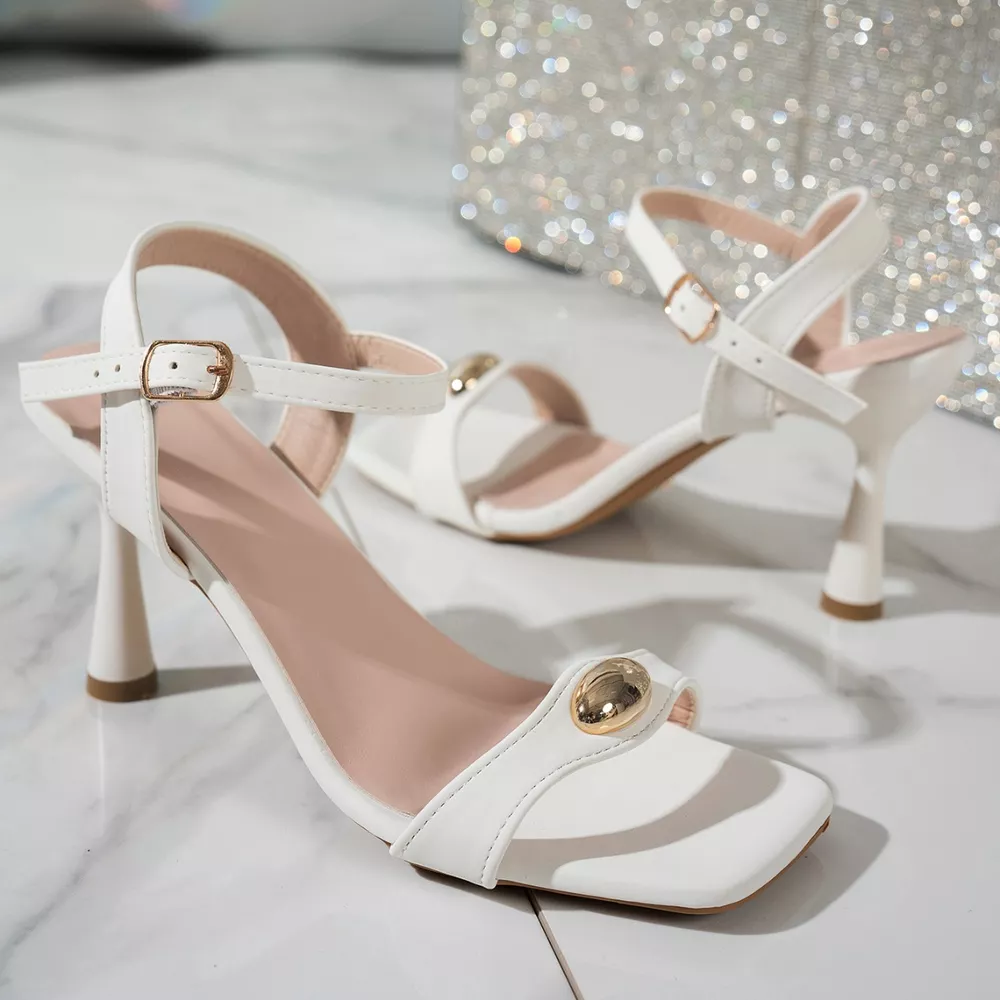 Open Toe Flare Heels Sandals, image 4