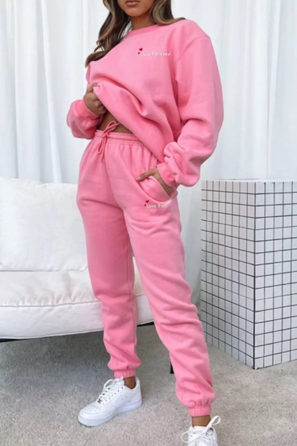 Round Neck Sweatshirt and Joggers Set, image 26