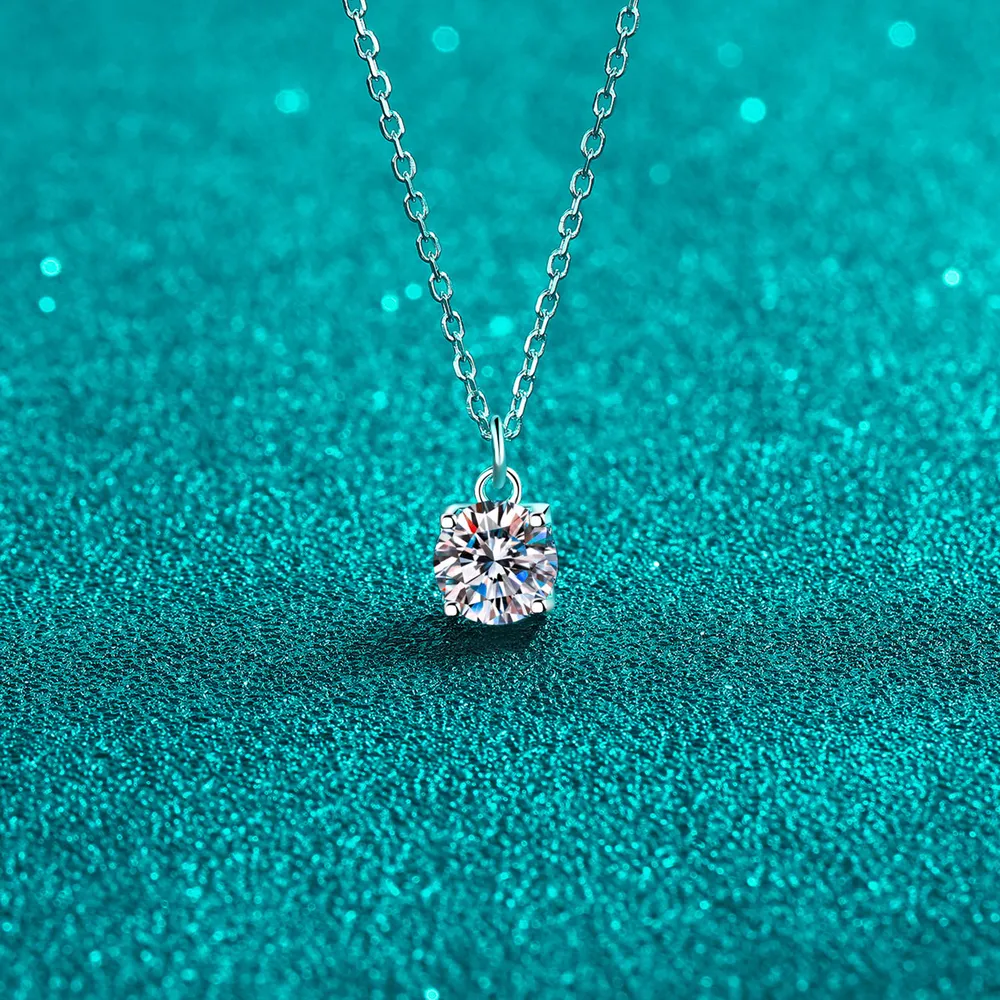 1 Carat Moissanite 925 Sterling Silver Necklace, image 2