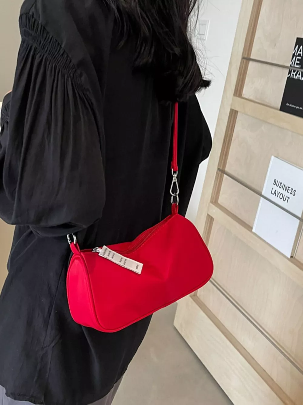 Solid Color Crossbody Bag, image 4