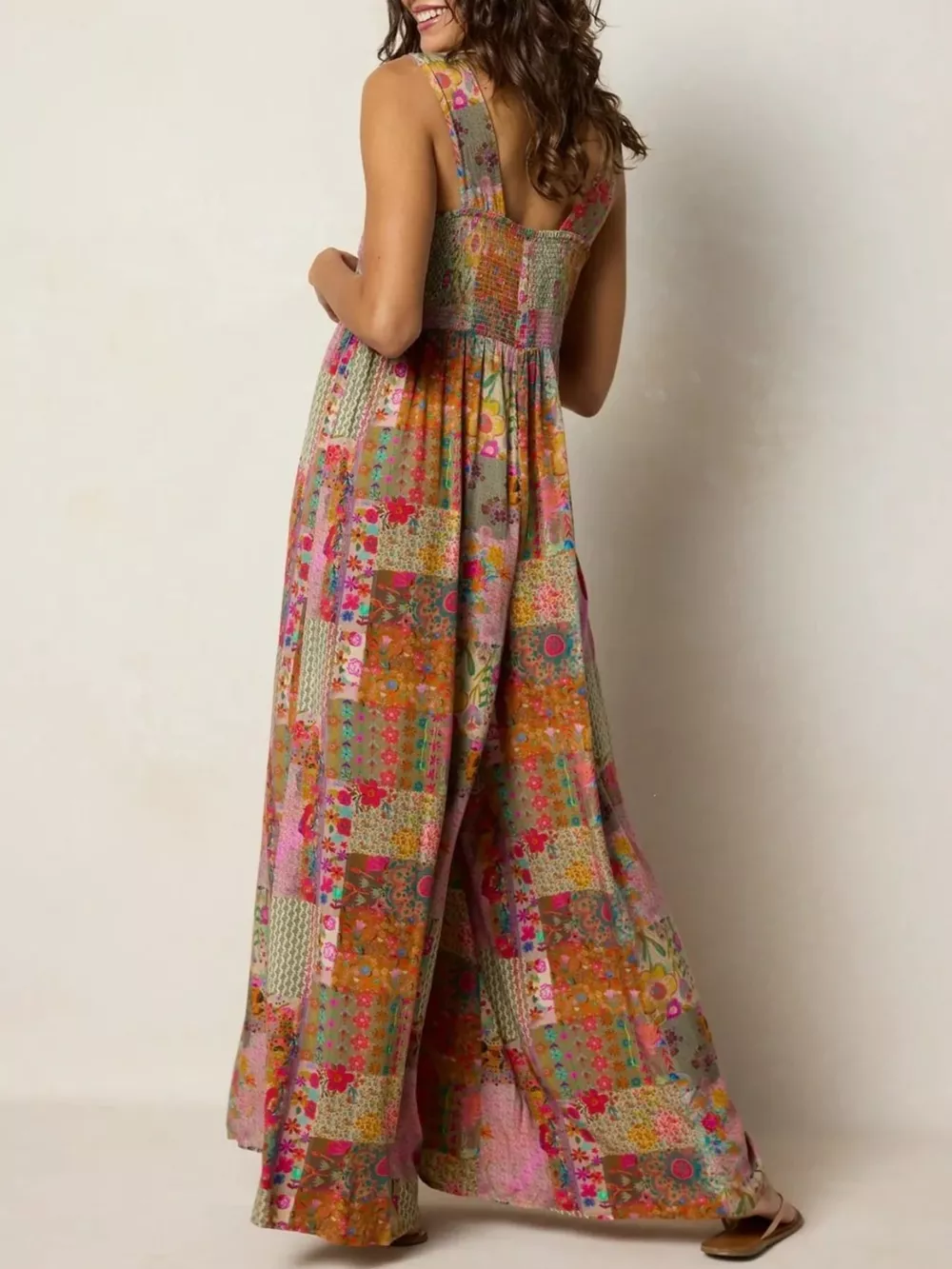 Plus Size Patchwork Wide-Leg Jumpsuit, image 3