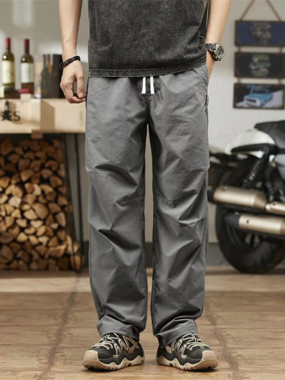 Men's Plus Size Casual Relaxed Fit Drawstring Pants, image 9