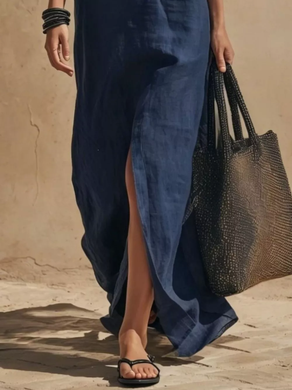 Slit Front Spaghetti Strap Maxi Dress, image 15