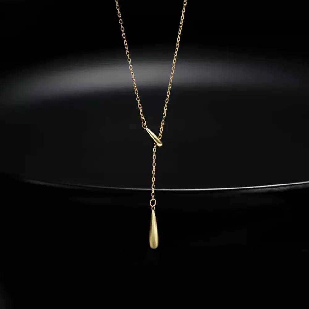 925 Sterling Silver Y-Shaped Pendant Necklace, image 2
