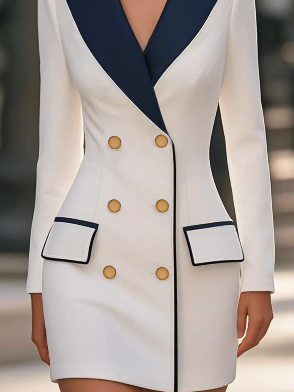 Double-Breasted Blazer Dress, image 2
