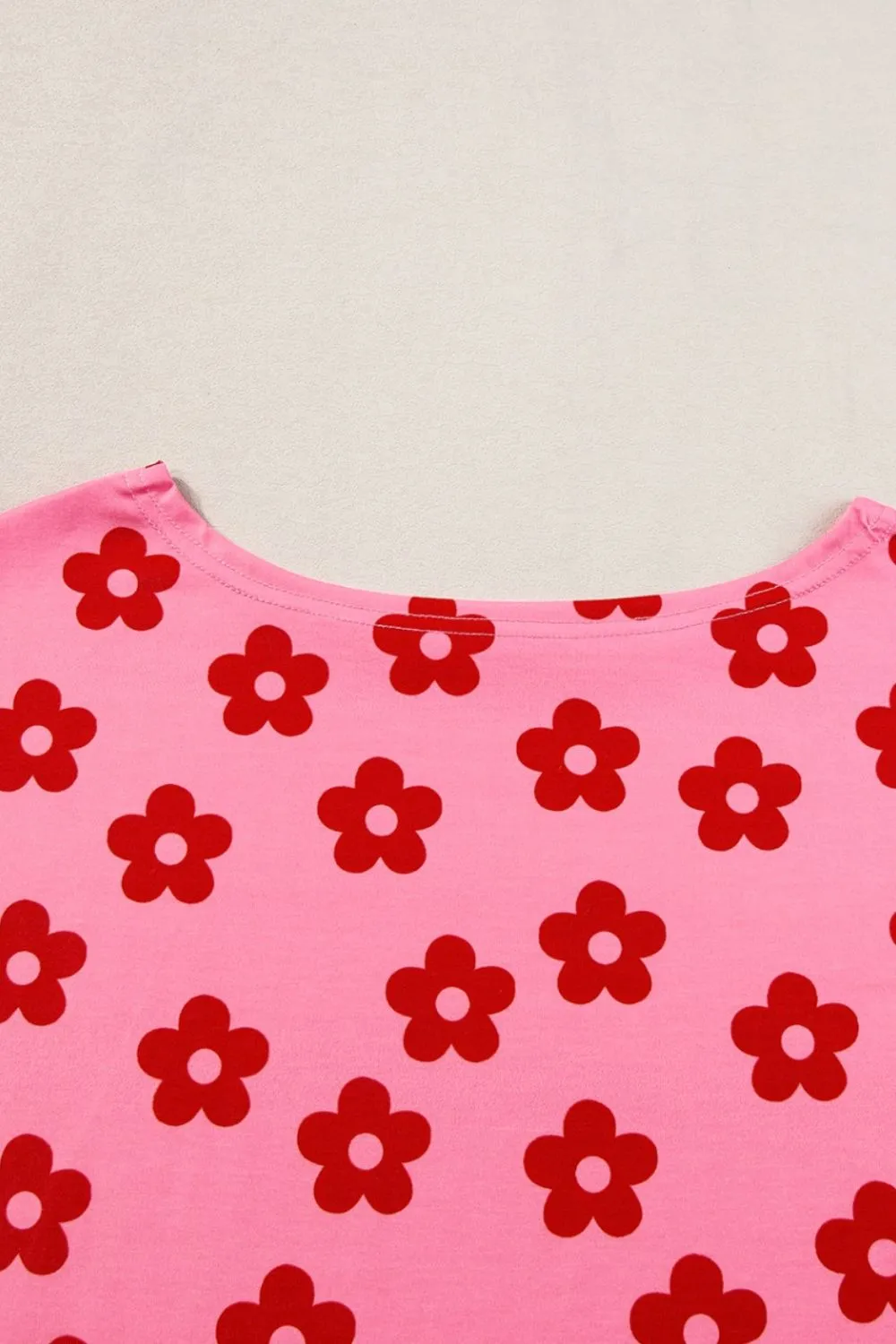 Floral Cropped Tee and Shorts Lounge Set, image 6
