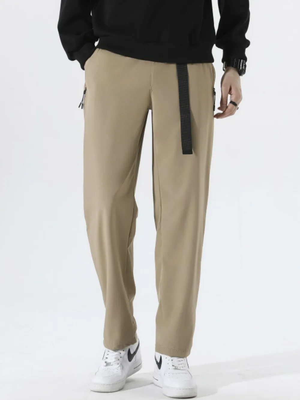 Men's Plus Size Solid Loose Fit Pants, image 5