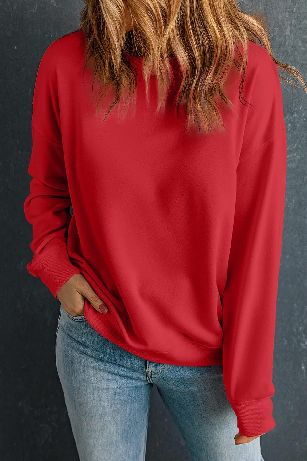 Round Neck Dropped Shoulder Sweatshirt, image 21