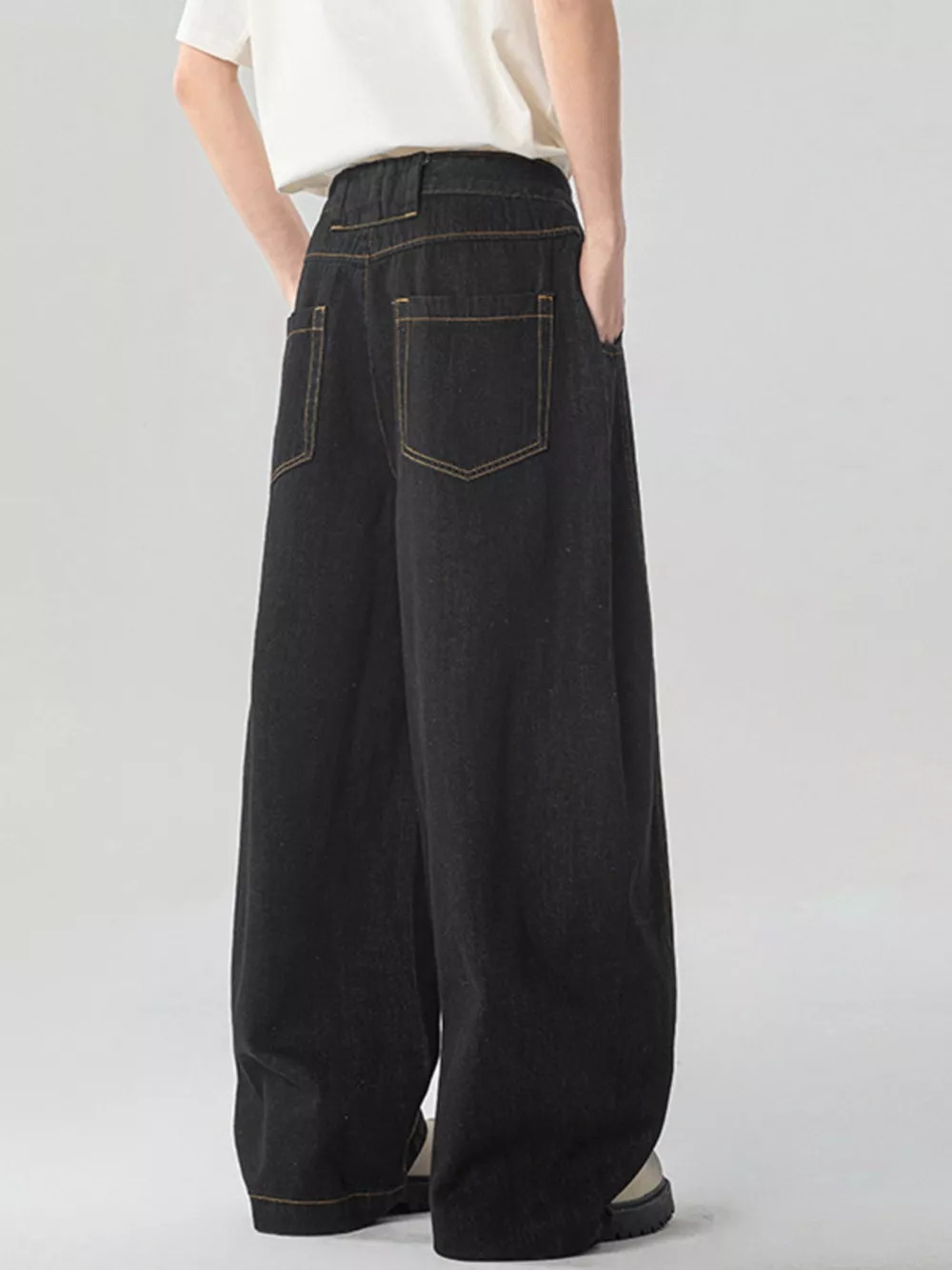 Men's Washed Wide Leg Jeans, image 7