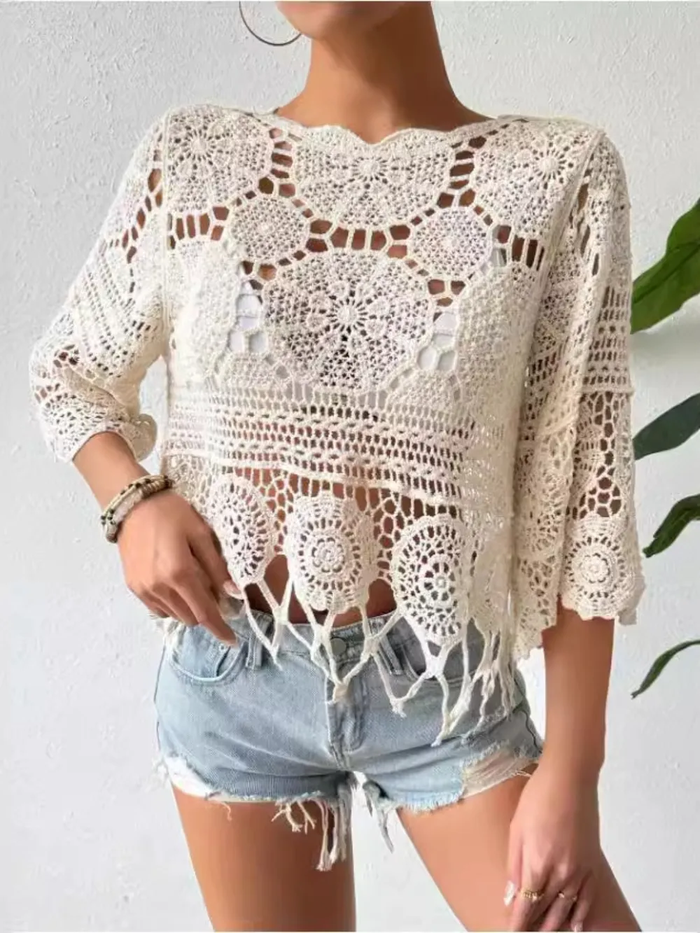 Openwork Round Neck Cover-Up, image 6
