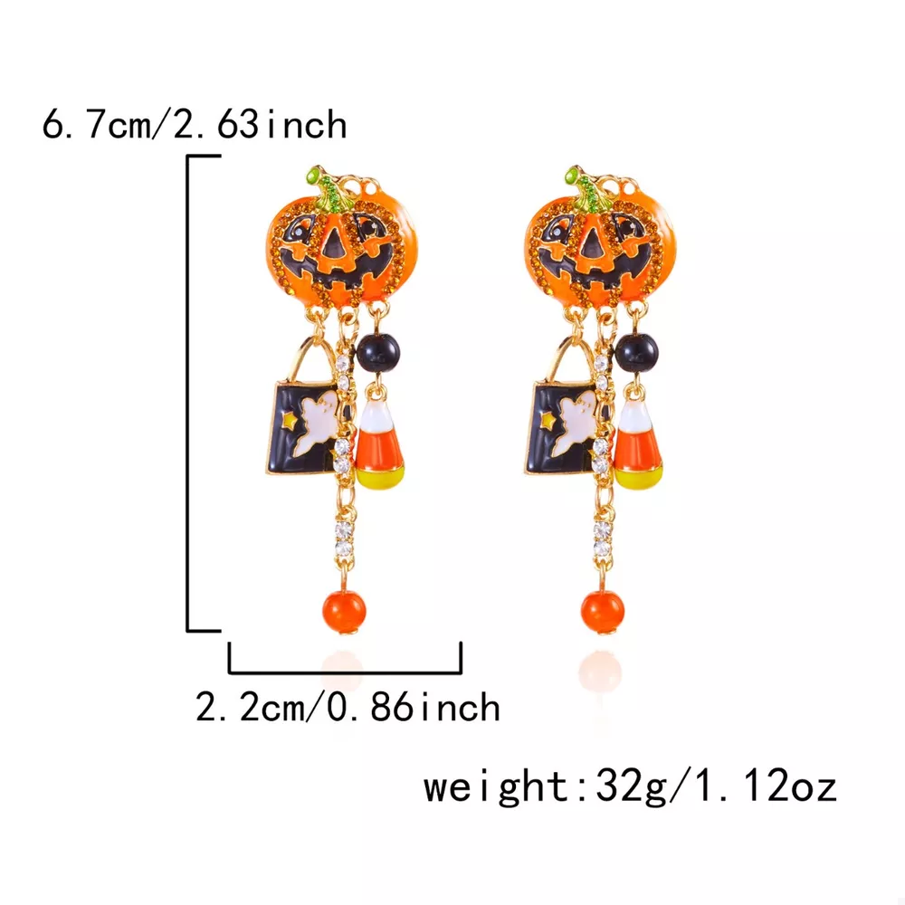 Halloween Pumpkin Drop Earrings, image 6