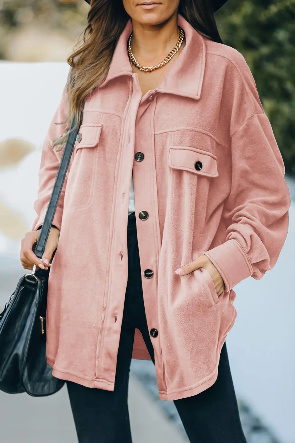 Button Up Collared Neck Long Sleeve Jacket, image 25