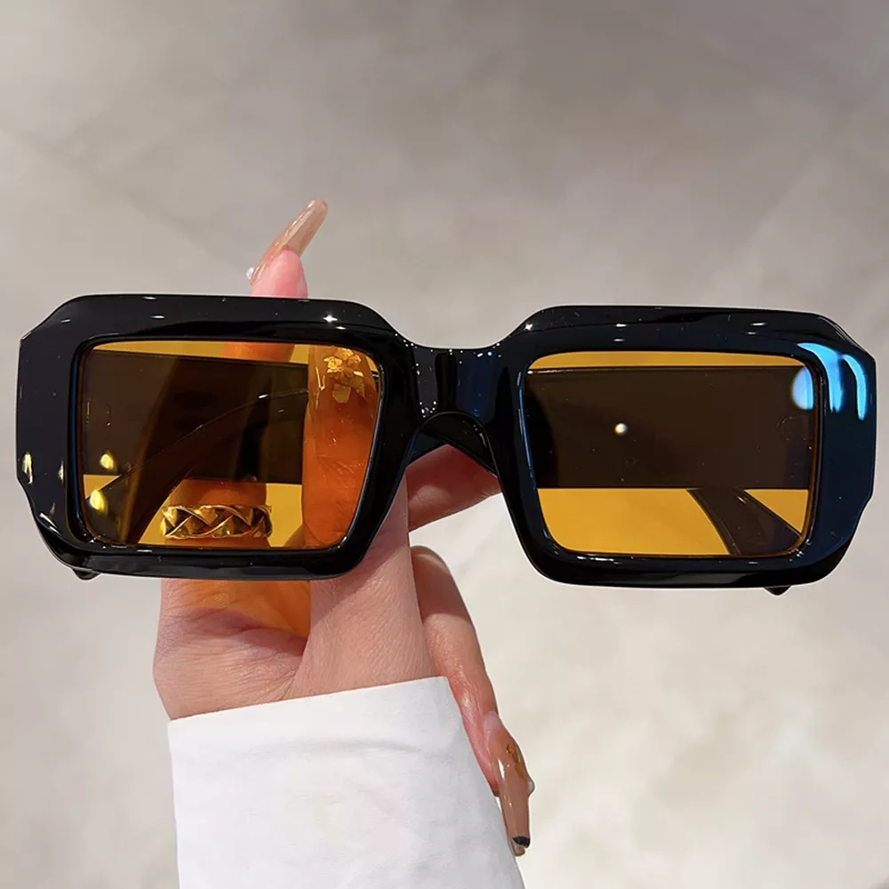 Vintage Rectangular Sunglasses with Tinted Lenses, image 2
