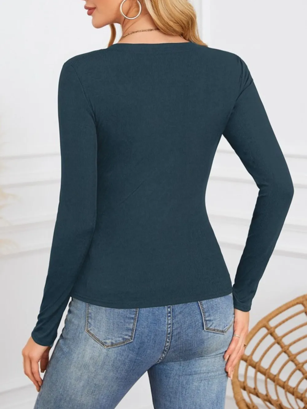 Notched Long Sleeve T-Shirt, image 21