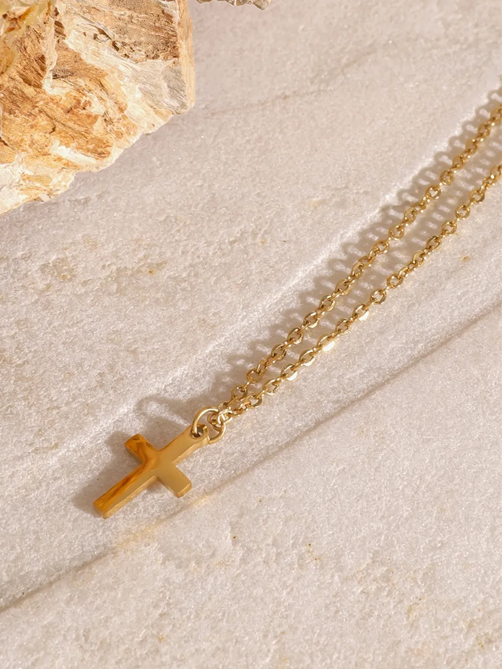 18K Gold-Plated Three-Layered Cross Necklace, image 10